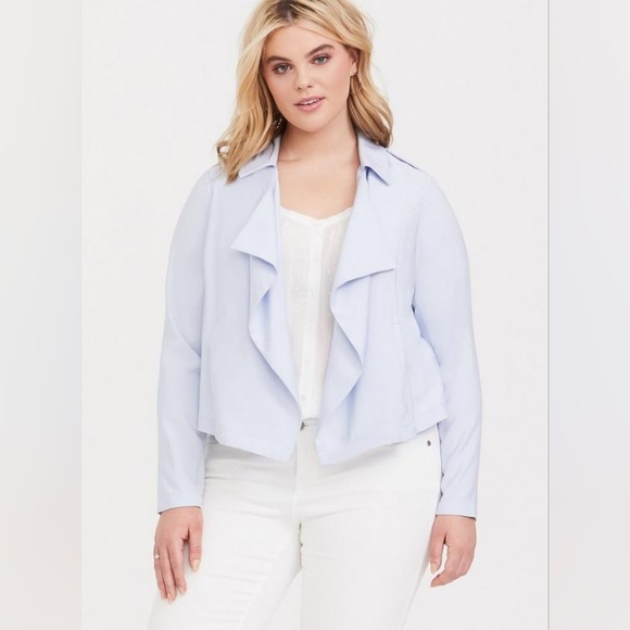 torrid Jackets & Blazers - Torrid Twill Drape Front Jacket